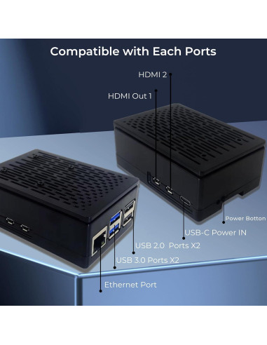 Kit Vemico Raspberry Pi 5 16GB con Enfriador y Caja ABS