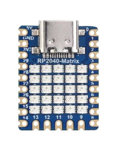 Placa de Desarrollo Waveshare RP2040-Matrix con Matriz LED RGB 5x5