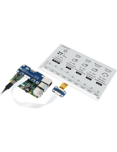 Módulo Pantalla E-Paper HAT 7.5" Waveshare 800x480 para Raspberry Pi