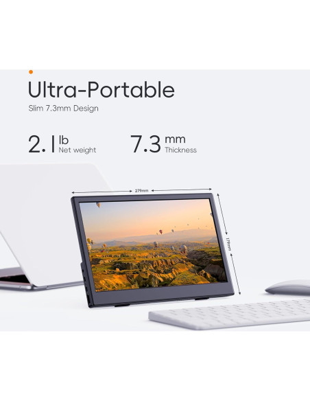 Monitor Portátil PONKLOIE 11.6" HDMI USB-C 1366x768