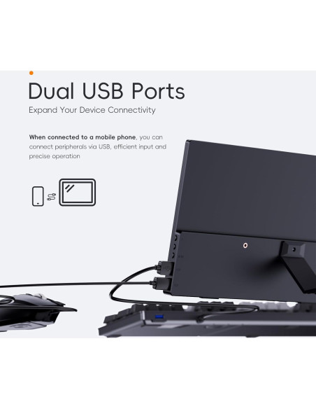 Monitor Portátil PONKLOIE 11.6" HDMI USB-C 1366x768