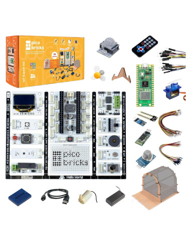 Kit de inicio Raspberry Pi Pico W Picobricks 12 sensores