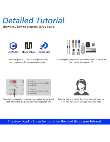 Kit de Inicio FREENOVE ESP32-WROVER CAM 240 MHz 122 Proyectos