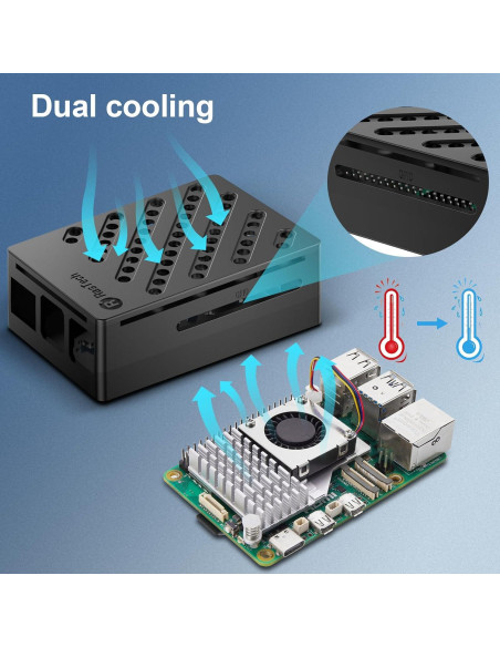 Kit Raspberry Pi 5 16GB RasTech con Enfriador y Fuente 27W