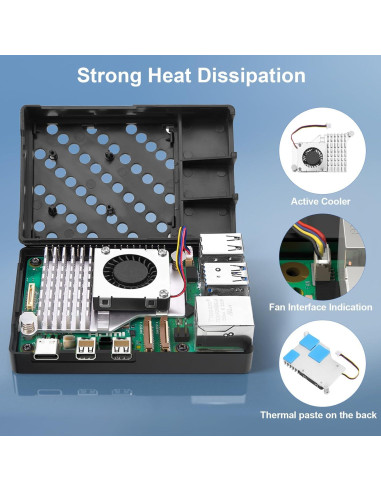 Kit Raspberry Pi 5 16GB RasTech con Enfriador y Fuente 27W
