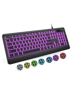 Teclado USB Retroiluminado Luzarriba 7 Colores Resistente Agua