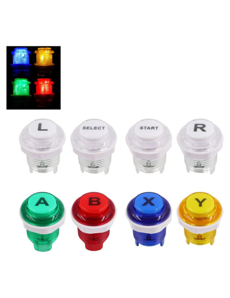 8 Botones LED Arcade SJ@JX Cherry MX Mezcla 5V para PC