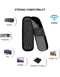 Control Remoto WeChip W1 Air Mouse con Teclado Inalámbrico 2