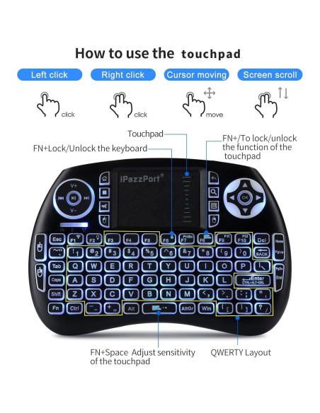 Teclado Mini Bluetooth UNISEN KP-21SM Retroiluminado