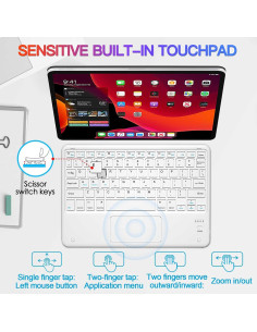 Teclado Bluetooth TOPIPRO Delgado con Retroiluminación 7 Colores y Touchpad 2