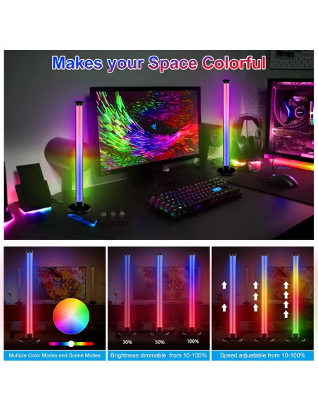 Barra de Luz LED ELOUYCKE 43.94 cm RGB con Control APP