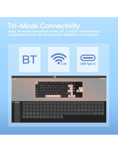 Teclado Mecánico KEEBMONKEY Rainy 75 Aluminio RGB 3500mAh