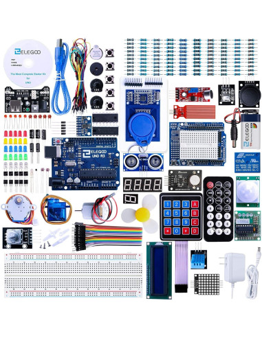 Kit de Inicio Electrónica Elegoo UNO R3 37 Módulos 120 Cables