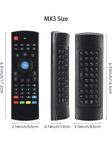 Control Remoto Inalámbrico HONONJO MX3 con Teclado y Voz