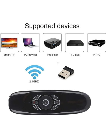 Control Remoto Inalámbrico BIFANS Air Mouse con Teclado RGB