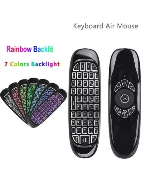 Control Remoto Inalámbrico BIFANS Air Mouse con Teclado RGB