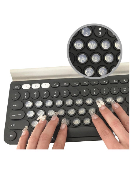 Etiquetas de Teclado Silicona Transparente Zooplan 128 PCS Etiquetas de Teclado Silicona Transparente Zooplan 128 PCS