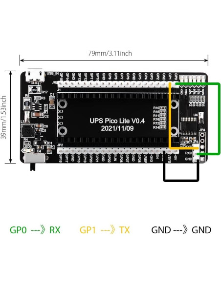 UPS HAT GeeekPi para Raspberry Pi Pico/Pico W - Batería 18650