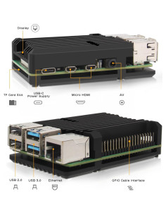 Caja de Aluminio Geekworm P122 para Raspberry Pi 4 Modelo B 2