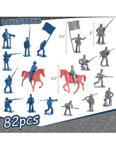 Juguetes de Soldados de Guerra Civil LOVESTOWN 82PCS 2