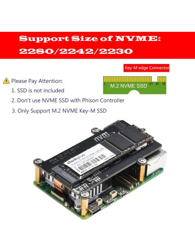 Caja de metal iUniker para Raspberry Pi 5 con placa NVMe