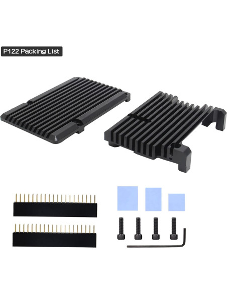 Caja de Aluminio Geekworm P122 para Raspberry Pi 4 Modelo B Caja de Aluminio Geekworm P122 para Raspberry Pi 4 Modelo B