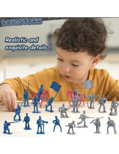 Juguetes de Soldados de Guerra Civil LOVESTOWN 82PCS