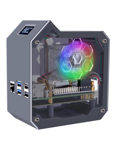 Kit NAS MiniTower NVMe GeeekPi N07 para Raspberry Pi 5