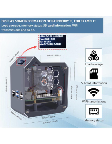 Kit NAS MiniTower NVMe GeeekPi N07 para Raspberry Pi 5