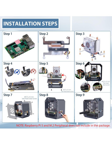 Kit NAS MiniTower NVMe GeeekPi N07 para Raspberry Pi 5