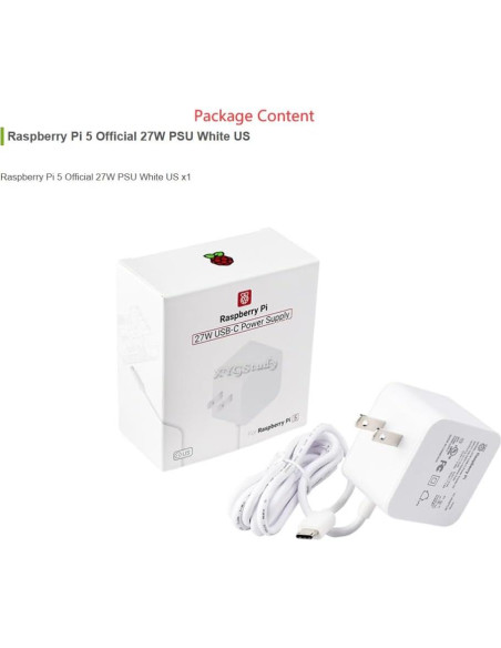 Fuente de Alimentación 27W USB Tipo-C Oficial Raspberry Pi 5