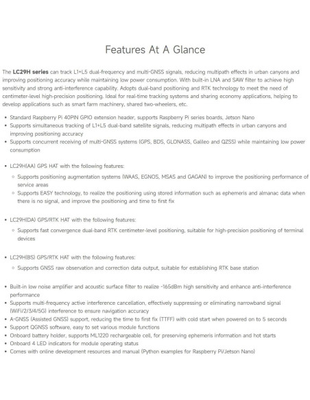 Módulo GPS Doble Banda Waveshare LC29H para Raspberry Pi Módulo GPS Doble Banda Waveshare LC29H para Raspberry Pi