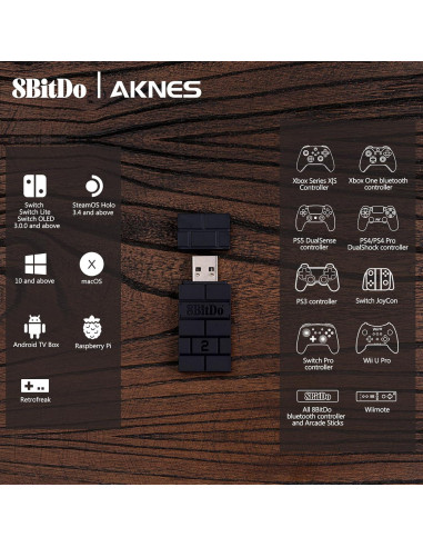 Adaptador Inalámbrico 8BitDo para Consolas y PC - Bluetooth