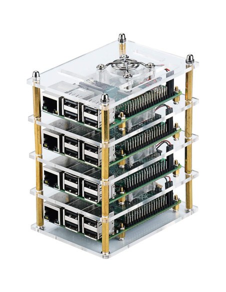 Caja Clúster GeeekPi para Raspberry Pi 4/3 con Ventiladores