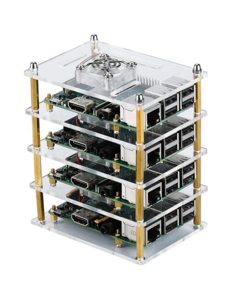 Caja Clúster GeeekPi para Raspberry Pi 4/3 con Ventiladores