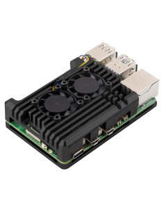 Caja de Aluminio Waveshare para Raspberry Pi 5 con Ventiladores