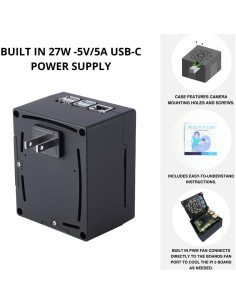 Vilros Plug 'n' Pi para Raspberry Pi 5 - Caja con Ventilador y Fuente 2