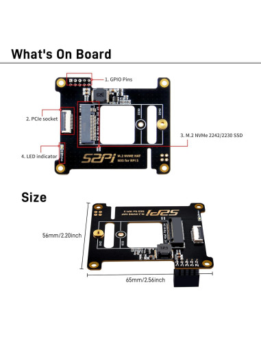 Adaptador M.2 NVMe a PCIe GeeekPi N05 para Raspberry Pi 5