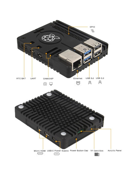 Caja de Enfriamiento Pasivo Geekworm N310 para Raspberry Pi 5