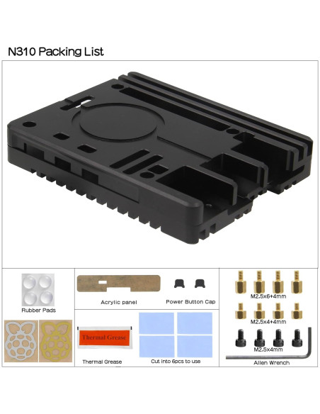 Caja de Enfriamiento Pasivo Geekworm N310 para Raspberry Pi 5
