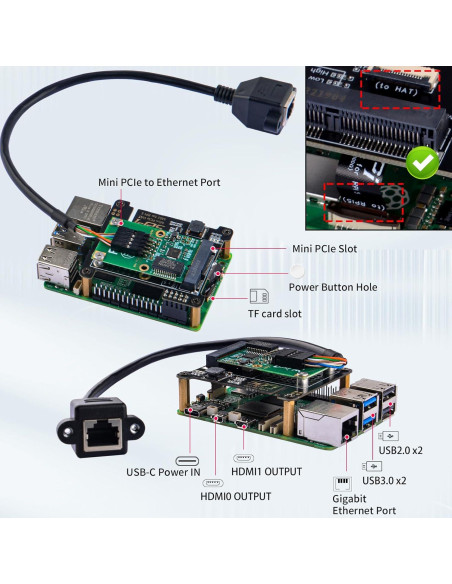 Adaptador Mini PCIe GeeekPi HAT M02 para Raspberry Pi 5