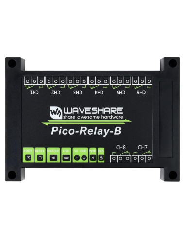 Módulo de Relé Industrial 8 Canales Waveshare para Raspberry Pi Pico