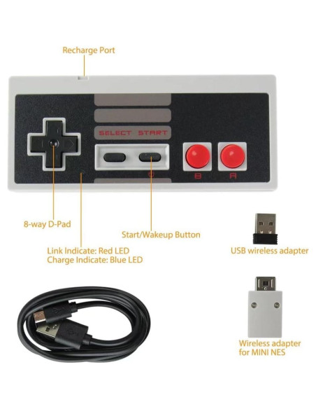 Controlador Inalámbrico Gxcdizx para NES Classic - 2 Unidades