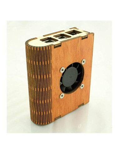 Funda de Madera C4Labs con Ventilador para Raspberry Pi 3B+ y 2