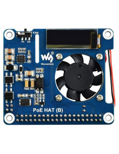 HAT PoE Waveshare para Raspberry Pi 3B+/4B 802.3af