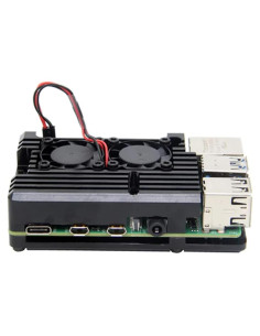 Caja de Aluminio ODS675 con Doble Ventilador para Raspberry Pi 4 B