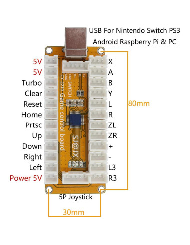 Controlador de Juego SJ@JX USB 2 Jugadores para Nintendo Switch