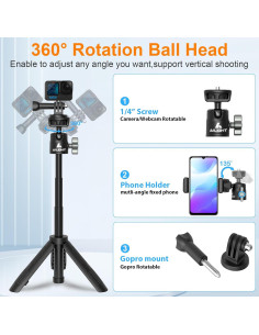 Trípode Mini 3-en-1 Ailight para Teléfono y Cámara - 31 cm 2