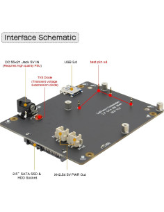 Placa de Expansión SATA Geekworm X825 V2.0 para Raspberry Pi 4 2