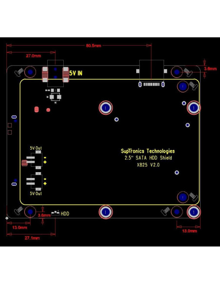 Placa de Expansión SATA Geekworm X825 V2.0 para Raspberry Pi 4 Placa de Expansión SATA Geekworm X825 V2.0 para Raspberry Pi 4